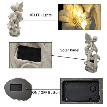 Γλυπτό αγγέλου από ρητίνη για κήπο — εξωτερικός διακοσμητικός κήπος (Υλικό: συνθετική ρητίνη; Μάρκα: Huayang Craft; Κατηγορία: Διακοσμητικά από ρητίνη; Συσκευασία: Χαρτοκιβώτιο)