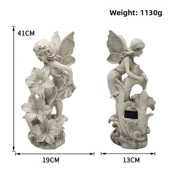 Γλυπτό αγγέλου από ρητίνη για κήπο — εξωτερικός διακοσμητικός κήπος (Υλικό: συνθετική ρητίνη; Μάρκα: Huayang Craft; Κατηγορία: Διακοσμητικά από ρητίνη; Συσκευασία: Χαρτοκιβώτιο)