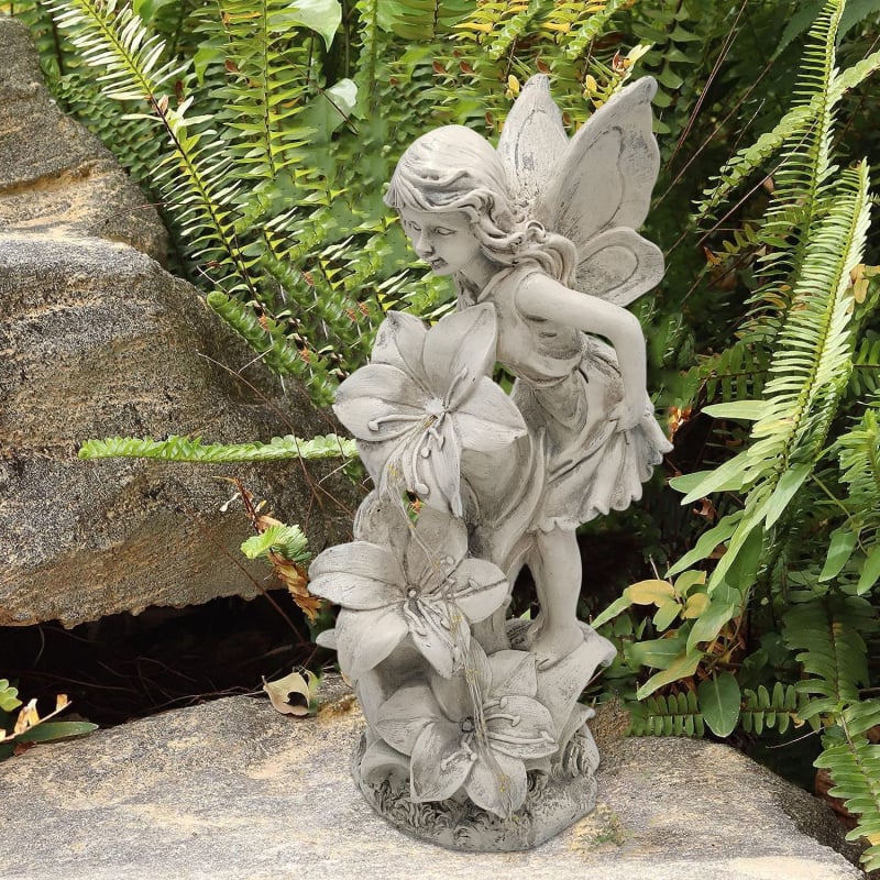 Kerti angyal szobor gyanta alapú — kültéri kert dekor (Anyag: szintetikus gyanta; Márka: Huayang Craft; Kategória: Gyanta kézműves tárgyak; Csomagolás: karton)