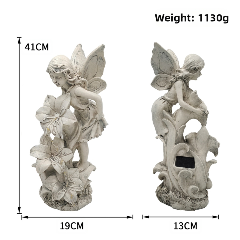Socha anjela z živice pre záhradu — vonkajšia záhradná dekorácia (Materiál: syntetická živica; Značka: Huayang Craft; Kategória: Remeslá zo živice; Balenie: kartónové balenie)