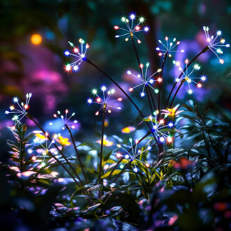 Napelemes rézdrót LED-sor, 60/120 LED, IP55, 1,2V, 6-12 óra működési idő, induktív kapcsoló