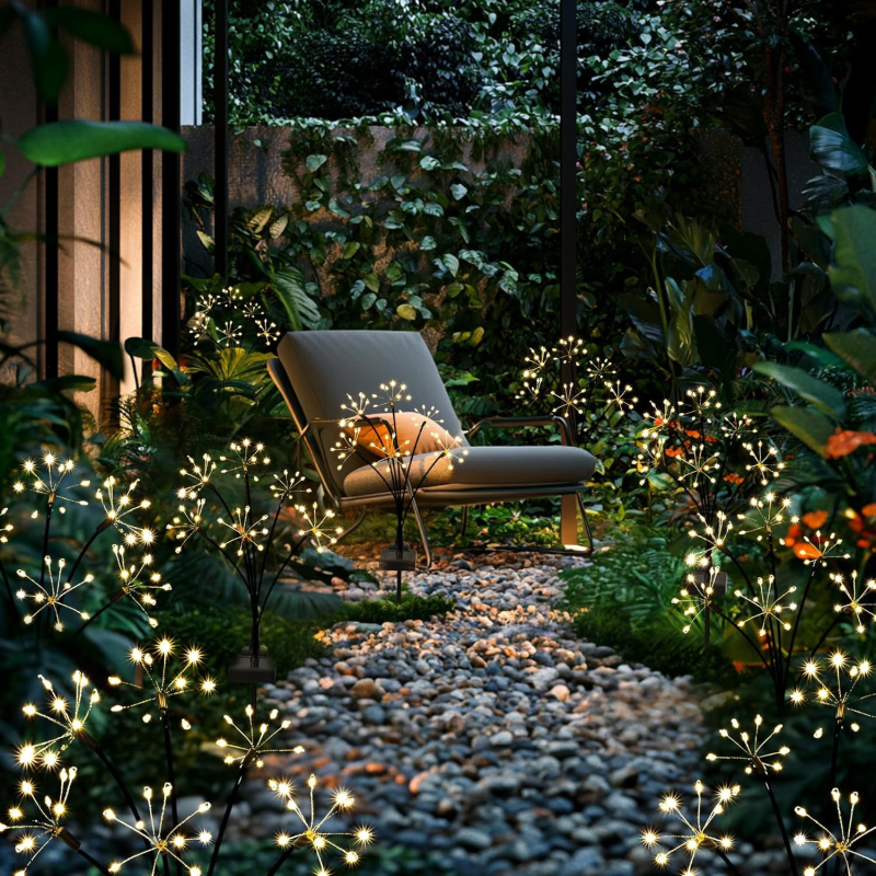 Napelemes rézdrót LED-sor, 60/120 LED, IP55, 1,2V, 6-12 óra működési idő, induktív kapcsoló