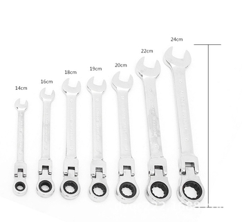 Ratschet-tööriistade komplekt universaalse kahepäävilise otsaga, süsinikterasest, Mekda
