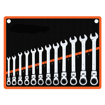 Ratschet-tööriistade komplekt universaalse kahepäävilise otsaga, süsinikterasest, Mekda