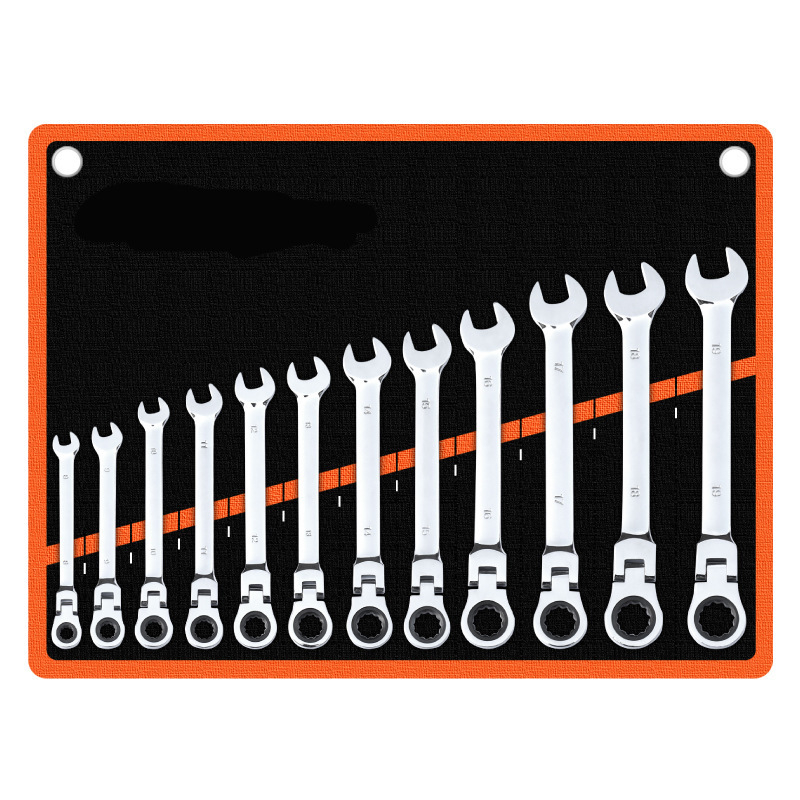 Ratschet-tööriistade komplekt universaalse kahepäävilise otsaga, süsinikterasest, Mekda