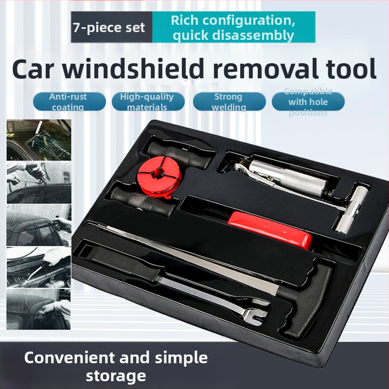 Nástroj na demontáž čelného skla auta s lanovým vodičom a vyťahovacou rúčkou — Musen Hall, autooprava, hmotnosť 1,1 kg