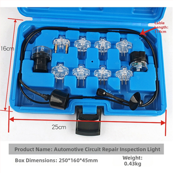 Αυτοκινητικό σετ δοκιμών EFI για μπεκ καυσίμου — λαμπτήρα δοκιμών, εργαλείο επισκευής αυτοκινήτων; Μάρκα Musen Tang; Προέλευση Zhejiang; Βάρος 0.43 kg