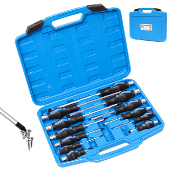 Σετ 12 κατσαβιδών Phillips και επίπεδης κεφαλής, με μαγνητικό κρουστικό οδηγό, πολυλειτουργικό