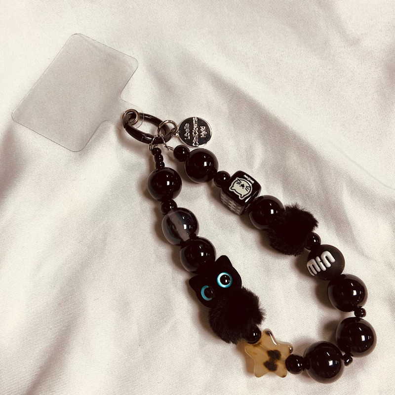 Yimi brändi mobiiltelefonilanyard kassiteemalise disainiga — akrüülkett, PVC köis, metallist klamber