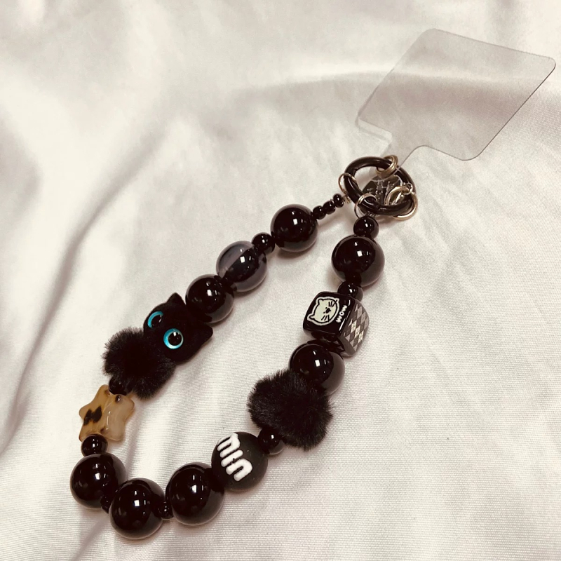 Yimi brändi mobiiltelefonilanyard kassiteemalise disainiga — akrüülkett, PVC köis, metallist klamber