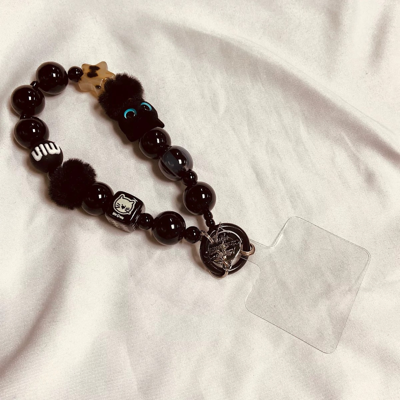 Yimi brändi mobiiltelefonilanyard kassiteemalise disainiga — akrüülkett, PVC köis, metallist klamber