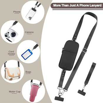 Kahe ühes mobiiltelefone lanyard koos eemaldatava rahakotiga, reguleeritav nailonist rihm, metallist klamber, kohandatav logo