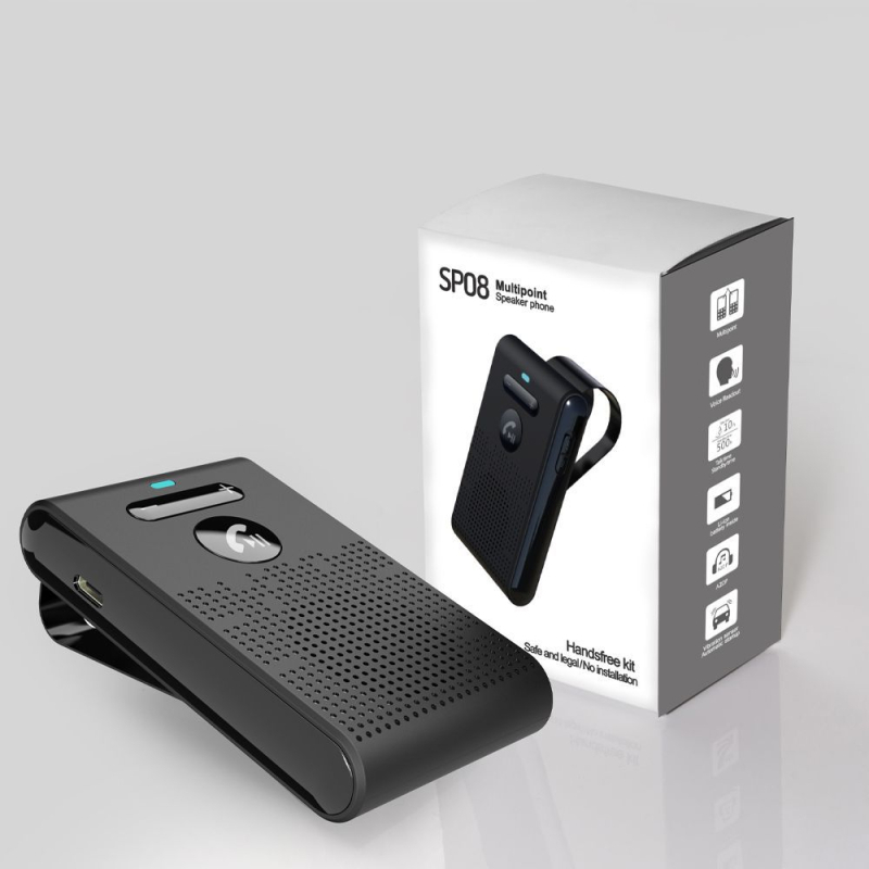 DABONDA Bluetooth auto hands-free kinnitus päikesekaitse kilule, ABS, 12V, Bluetooth 5.0