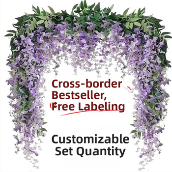 Zi Hao Umelá vistéria pásy pre domovú dekoráciu, plast s hodvábnymi kvetmi, technika bone-stitch, Variácia 19147864120