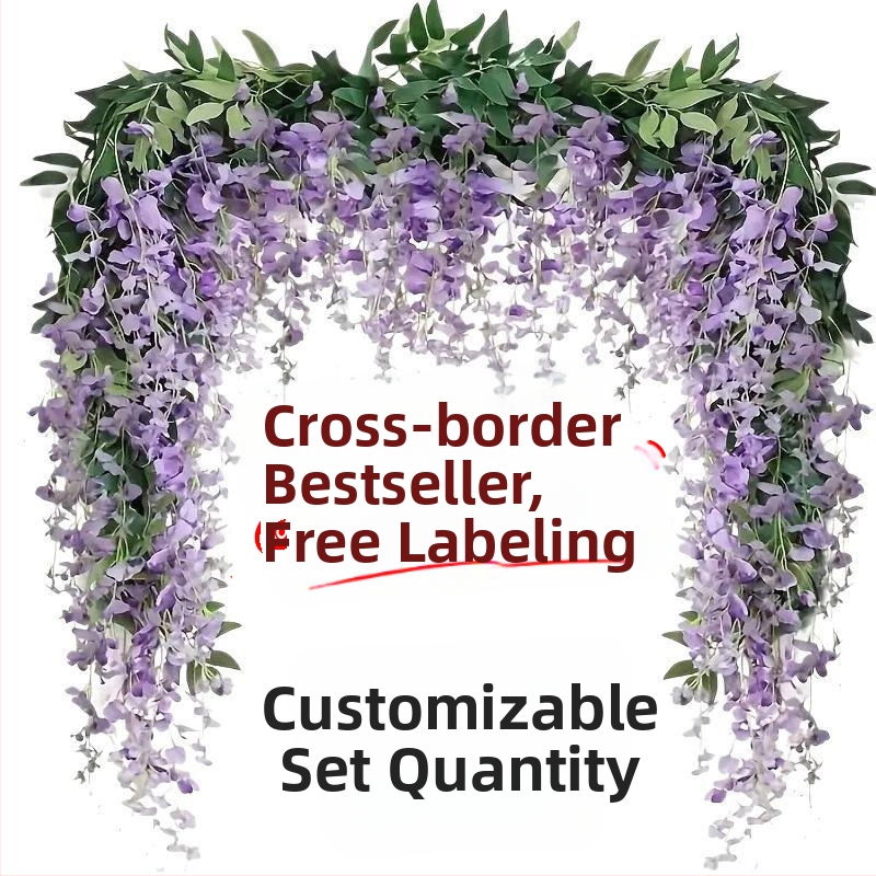 Zi Hao Tehislik wisteria – lint dekoratsioonideks kodus, plastmass koos siidlilledega, luuõmbluste tehnika, Variatsioon 19147864120