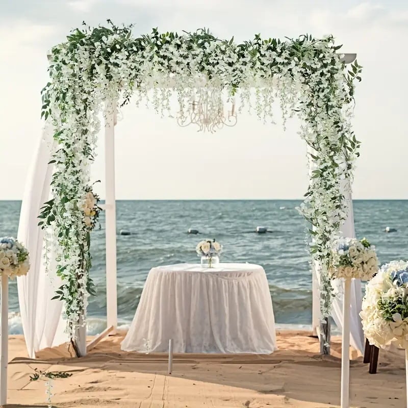 Zi Hao Изкуствена люлякова лоза — ленти за домашна украса, пластмаса и коприна цветя, техника bone-stitch, артикул 19147864120