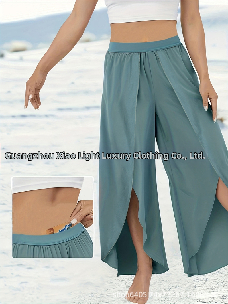 Dámske voľnočasové nohavice s rovnou siluetou z polyesteru, 95%+ polyesteru, jeseň 2024, štýl Japonsko-Kórea