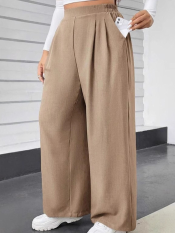 Дамски ежедневни панталони, прав градски стил, свободен силует, полиестер ≥95%, микроеластичност, пролет 2025