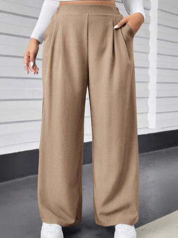 Дамски ежедневни панталони, прав градски стил, свободен силует, полиестер ≥95%, микроеластичност, пролет 2025