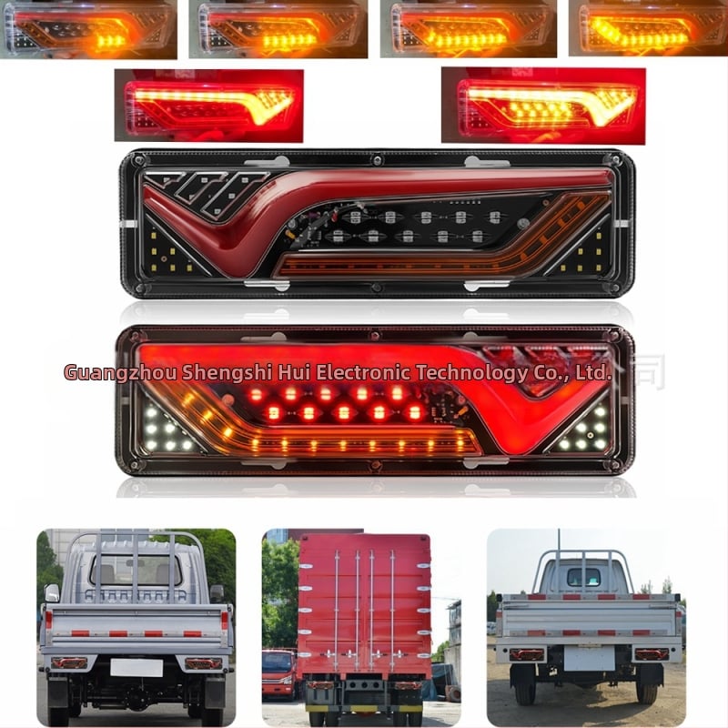 Y-S45 LED hátsó lámpa teherautókhoz, 12-24V, élettartam 50 000 óra, anyag: műanyag + PC + LED