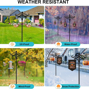 Метална овчарска закачалка за двор и градина за външно осветление, стил модерен минимализъм (Железен материал; Метална конструкция; Подходяща за двор/външни пространства; Стил: модерен минимализъм)