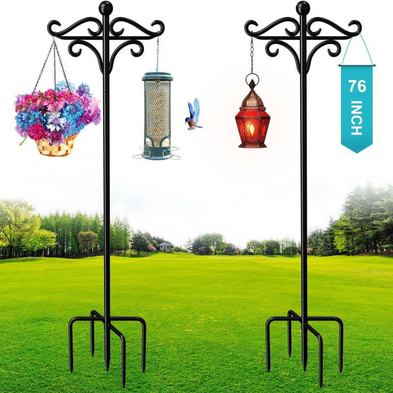 Метална овчарска закачалка за двор и градина за външно осветление, стил модерен минимализъм (Железен материал; Метална конструкция; Подходяща за двор/външни пространства; Стил: модерен минимализъм)