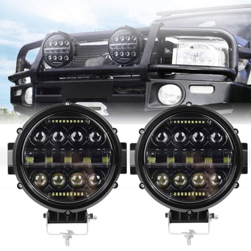 LED кръгла работна светлина 75W, алуминиев корпус, 12–24V, 5000–6900 lm, 6500K