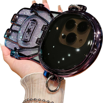 Telefonu vāciņš iPhone 14 Pro Max ar elektroplēta astronautu dizainu, grima spoguli un pūder aizsardzību – TPU materiāls; saderīgs ar iPhone 11 Pro Max, 12 Pro Max, 13 Pro Max, 13 Pro, 14 Pro, 14 Pro Max