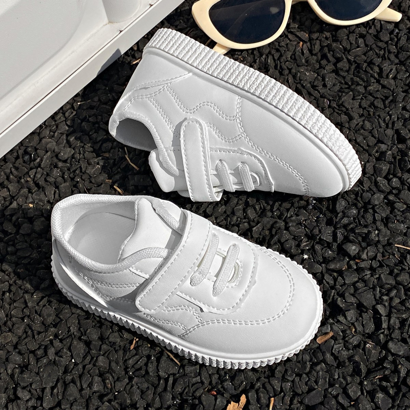 Bērnu ikdienas kurpes ar PU augšpusi, gumijas zoli, Velcro aizdare, zemais augšējais apvalks, tīklaina iekšpuse