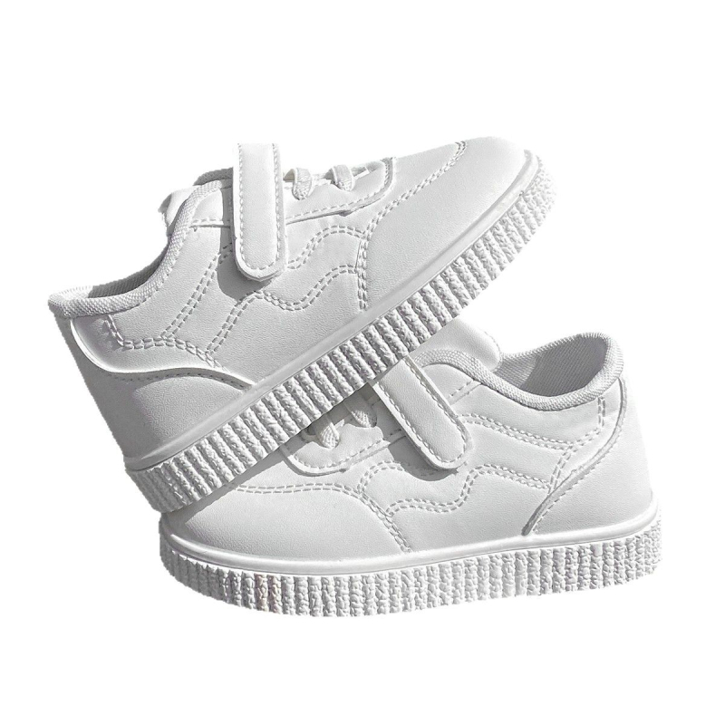 Bērnu ikdienas kurpes ar PU augšpusi, gumijas zoli, Velcro aizdare, zemais augšējais apvalks, tīklaina iekšpuse