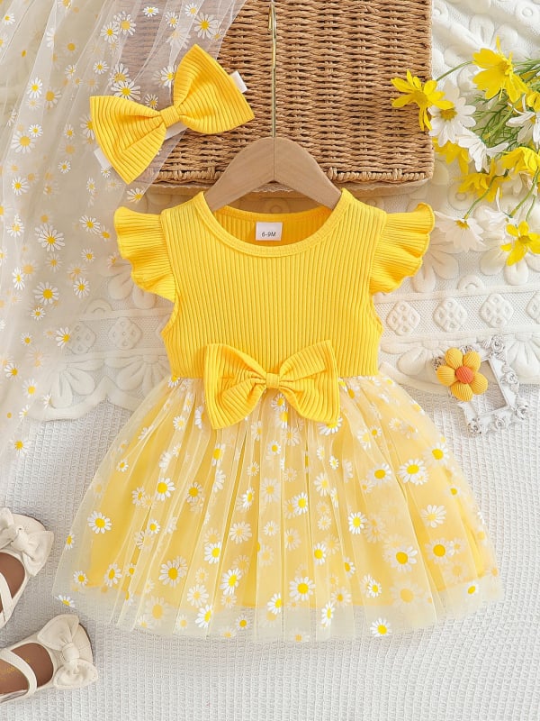 Gyerekeknek hercegnő-stílusú A-vonalú pamut ruha, puha feldolgozású anyag, fő anyag 95% pamut, bélés 100% pamut, egyszínű, nyár 2025