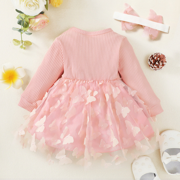 Φόρεμα Πριγκίπισσας για νήπια 1–3 ετών, 95% βαμβάκι, με δικτυωτή επικάλυψη και φιόγκο