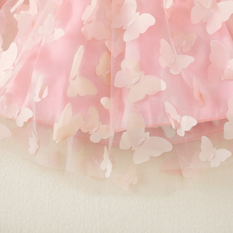 Памучна рокля принцеса за деца 1–3 г, с мрежеста вложка и панделка, 95% памук