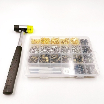 Huafei σετ μεταλλικών εξαρτημάτων δέρματος: ριβέ και διπλής όψης αγκράφα για ζώνες, τσάντες και δερμάτινα αντικείμενα