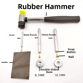 Huafei σετ μεταλλικών εξαρτημάτων δέρματος: ριβέ και διπλής όψης αγκράφα για ζώνες, τσάντες και δερμάτινα αντικείμενα