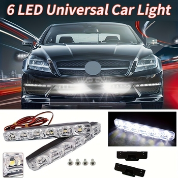 LED auto dienas gaitas gaismas, 6LED modelis, 12V, 5W, ūdensizturīgi