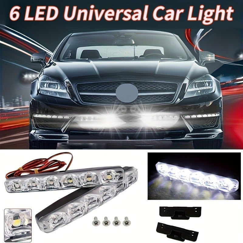 LED дневни светлини за автомобили, модел 6LED, 12V, 5W, водоустойчиви
