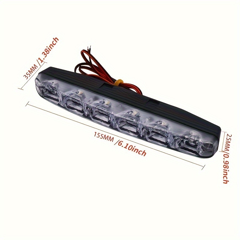 LED automobilių dienos žibintai, 6LED modelis, 12V, 5W, atsparūs vandeniui