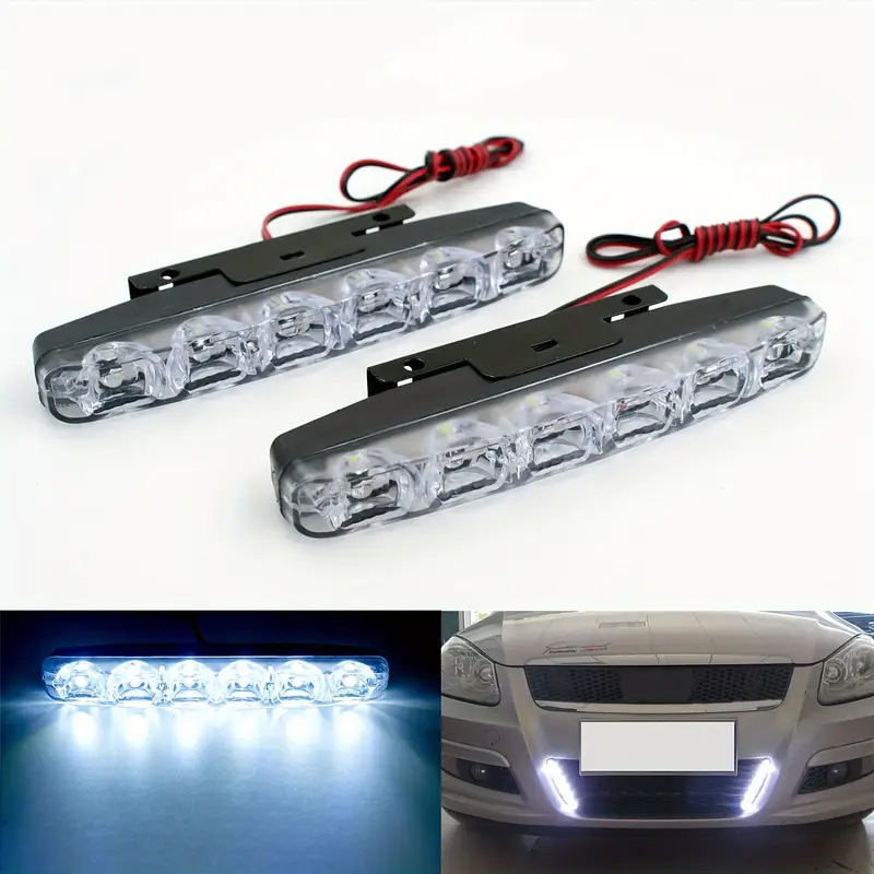 LED auto dienas gaitas gaismas, 6LED modelis, 12V, 5W, ūdensizturīgi