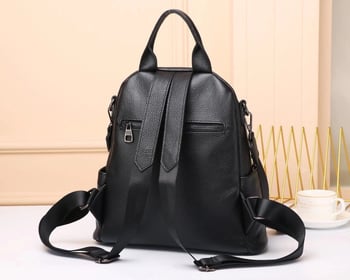 Naiste esimese kihi naha seljakott, pehme tekstuur, vertikaalne ruudu kuju, tõmblukk sulgemine, sisemised taskud: tõmblukuga tasku, telefonitasku, ID tasku