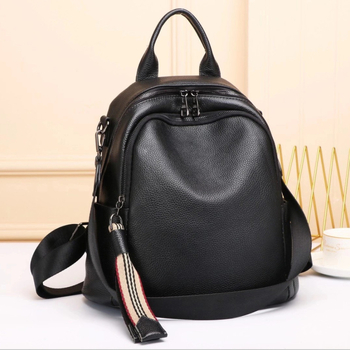 Naiste esimese kihi naha seljakott, pehme tekstuur, vertikaalne ruudu kuju, tõmblukk sulgemine, sisemised taskud: tõmblukuga tasku, telefonitasku, ID tasku