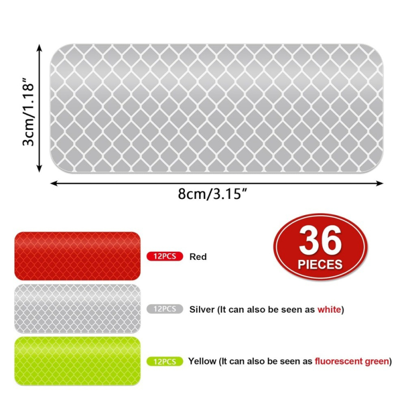 Šviesą atspindinti transporto priemonės lipdukas — automobiliams ir motociklo šalmui; poliuretanas, atsparus vandeniui, PET lipdukas