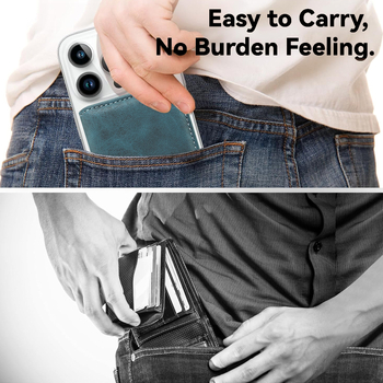 Denior кардхолдър за iPhone със MagSafe, ръчно изработен от имитационна кожа, ретро стил