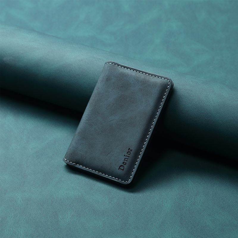 Denior кардхолдър за iPhone със MagSafe, ръчно изработен от имитационна кожа, ретро стил