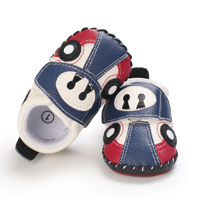 Детски обувки за проходилка 12–36 месеца с нехлъзгаща гумена подметка, велкро закопчаване, горна част изкуствен PU, стил анимационен