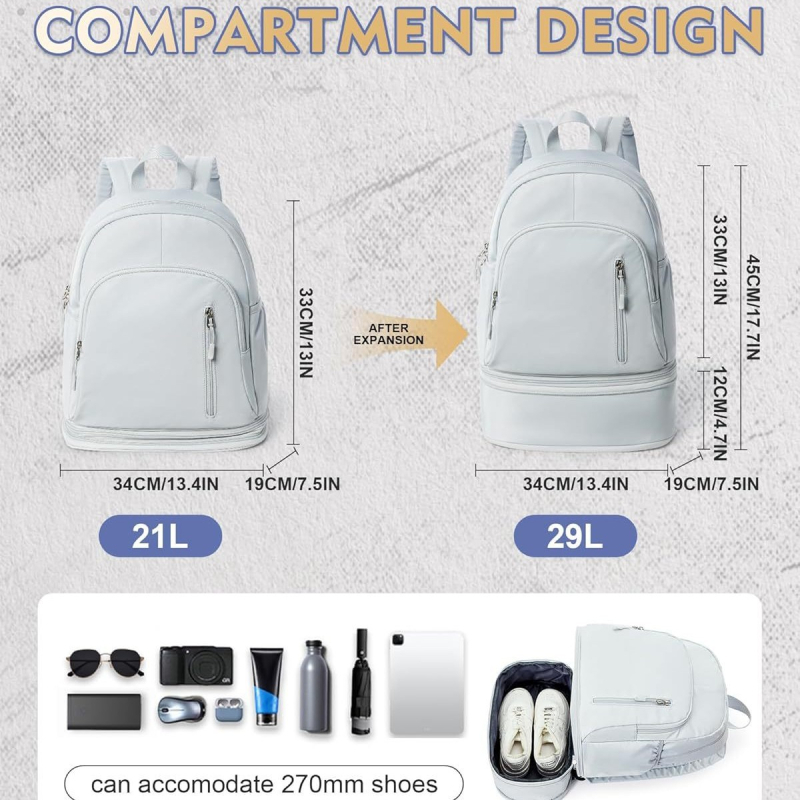 Oxford materjalist spordikott jalatsite eraldusruumiga, unisex mitmeotstarbeline suurmahuline välitreeninguteks