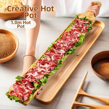 Bambuko serviravimo padėklas garnyrams prie Hot Pot – kvadratinės formos, prekinis ženklas Bamboo Maple Forest, su spaudžiamu logotipu ir pritaikymu