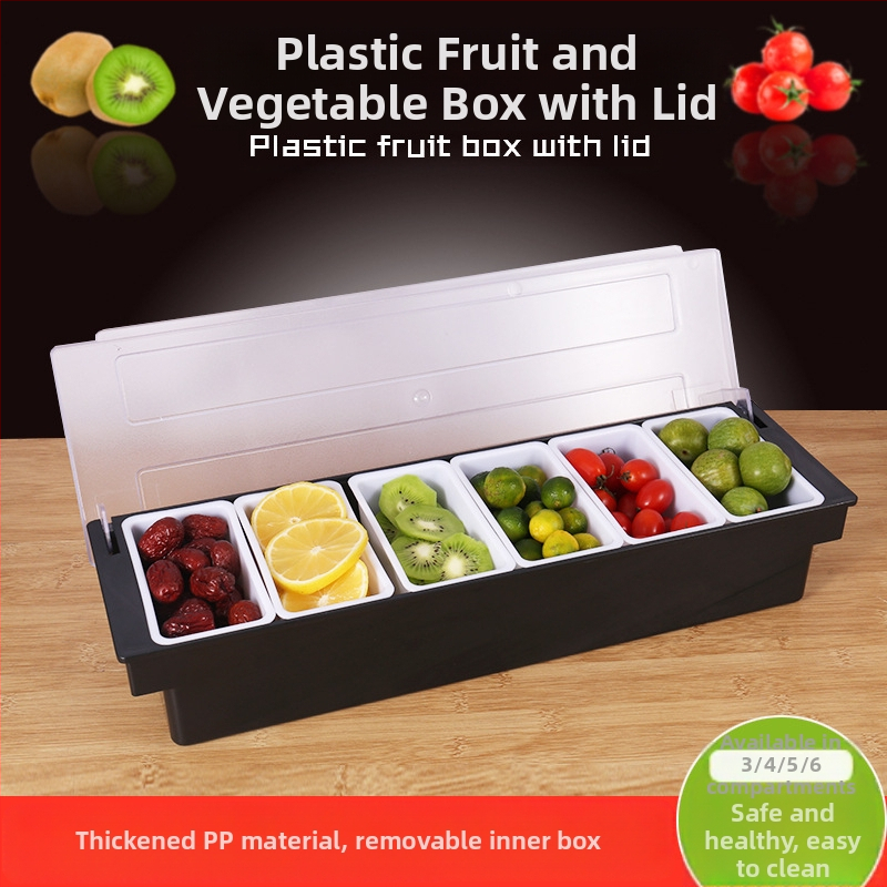 Plastikinė dalinė vaisių dėžė barui ir kokteiliams, pirmosios klasės kokybė, prekės ženklas Fruit box
