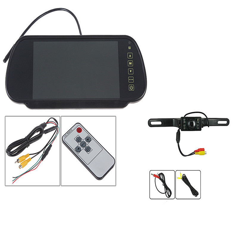 Zaslon za stražnji pregled na vozilu s kamerom za registarsku oznaku (Model YWX-700H), TFT LCD, 16:9, 480x234, AV ulaz