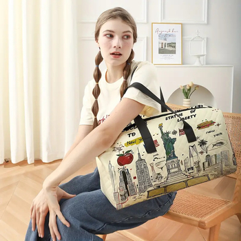 Τσάντα ταξιδιού με θήκη για παπούτσια, χωρητικότητα 20–35 L, πολυεστέρας, αναπνέουσα, εξαιρετικά ελαφριά και επεκτάσιμη, σχέδιο με ψηφιακή εκτύπωση